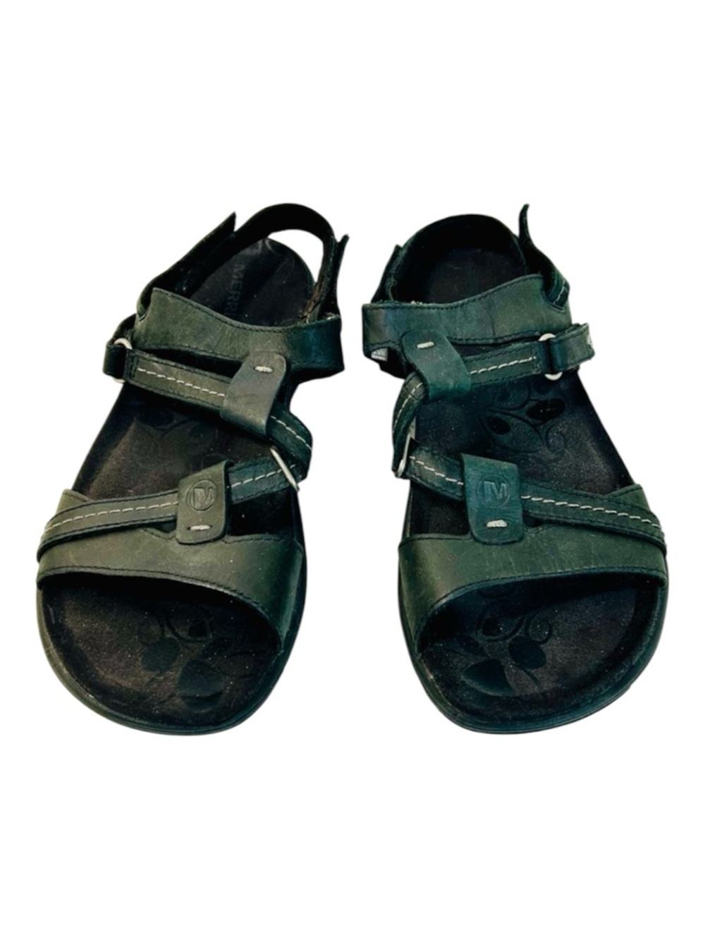 Merrell “Swivel” Black Leather Strappy Hiking Sandals size 7